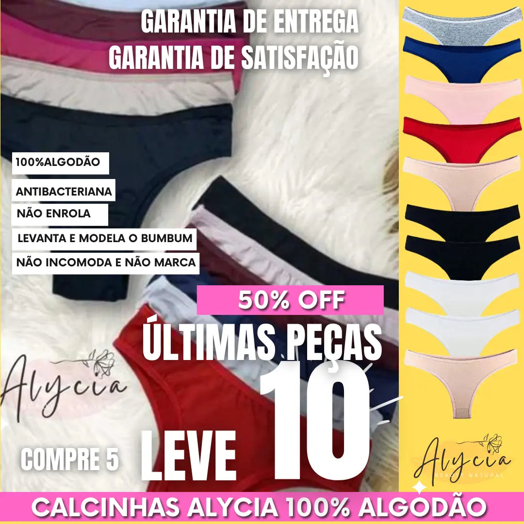 [COMPRE 5 LEVE 10] Calcinha 100% Puro Algodão suave (INDICADA POR GINECOLOGISTAS) + BRINDE DE NATAL