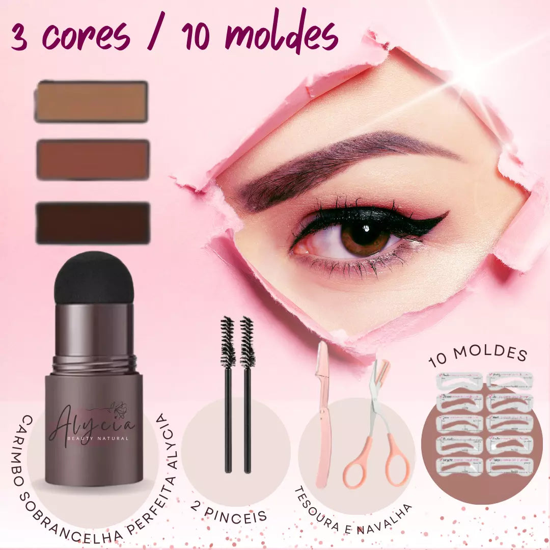 [COMPRE 1 LEVE 2] Kit Completo Sobrancelha Perfeita Alycia 24horas de duração - (BRINDE - tesoura e navalha)