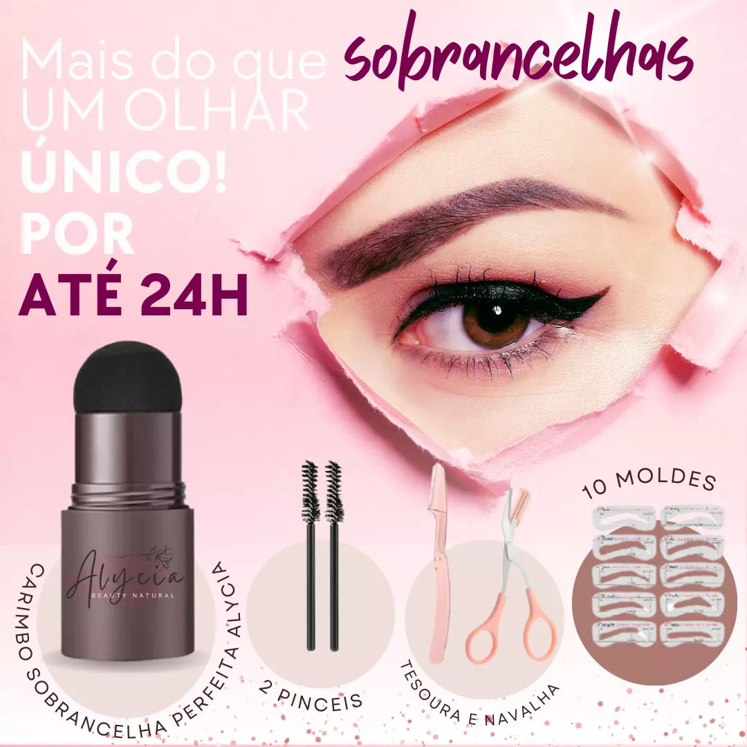 [COMPRE 1 LEVE 2] Kit Completo Sobrancelha Perfeita Alycia 24horas de duração - (BRINDE - tesoura e navalha)